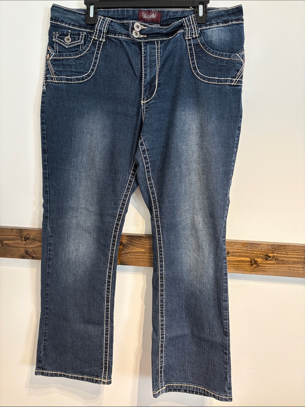 Sz 14 Angels Dark Blue Women's Denim stretch Jeans - Classic Straight Fit